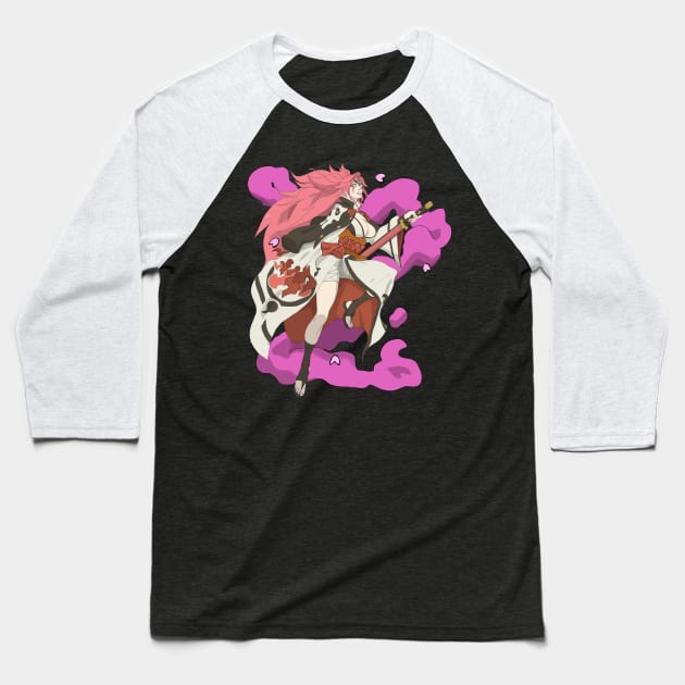 lady and Blade Baseball T-Shirt by Kaijubrothers